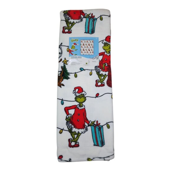 Dr. Seuss The Grinch Oversized Throw Blanket 60" X 70" Christmas Lights Holiday - Picture 2 of 11